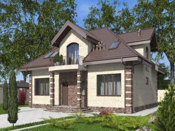 Одноэтажный с мансардой, балконом, камином и шестью спальнями